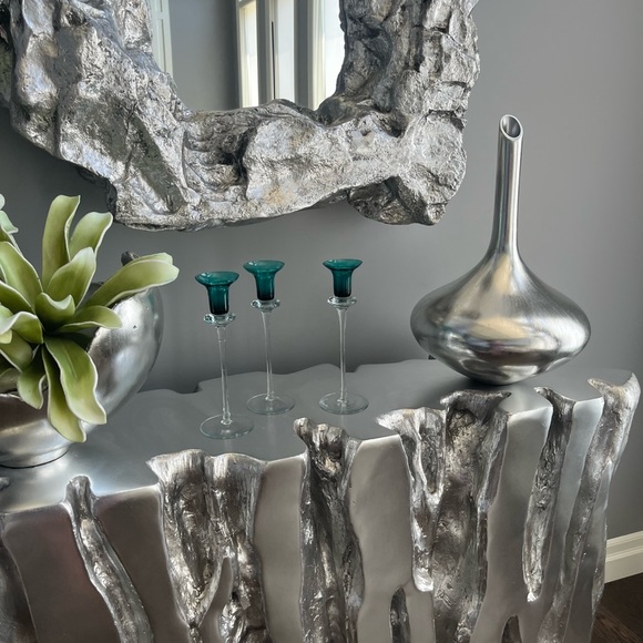 COPY - A set of two 1960s vintage mid century, modern teal blue candle stick ho… - Picture 10 of 12